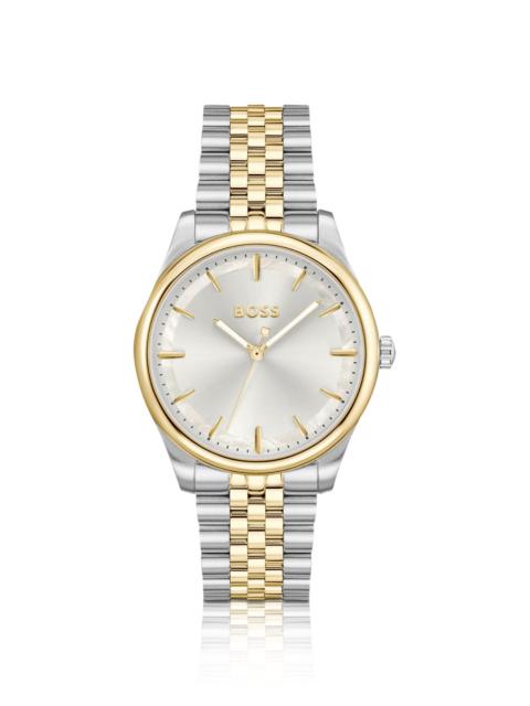 BOSS GRACEFUL TWO-TONE WATCH WITH MOTHER-OF-PEARL INLAY