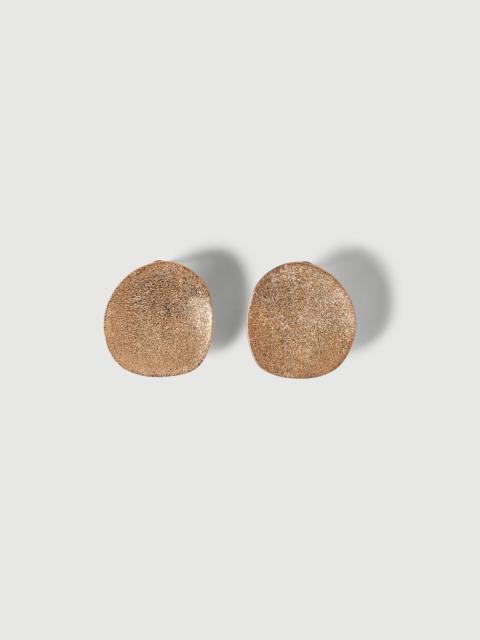 Brunello Cucinelli Sterling Silver shimmer disc earrings