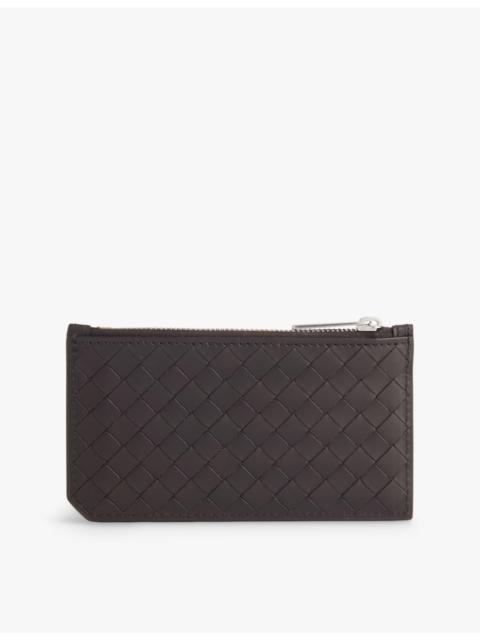 Bottega Veneta Intrecciato zip leather card holder