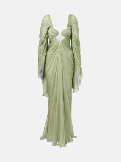 MARIA LUCIA HOHAN Cassandra caped silk muslin gown