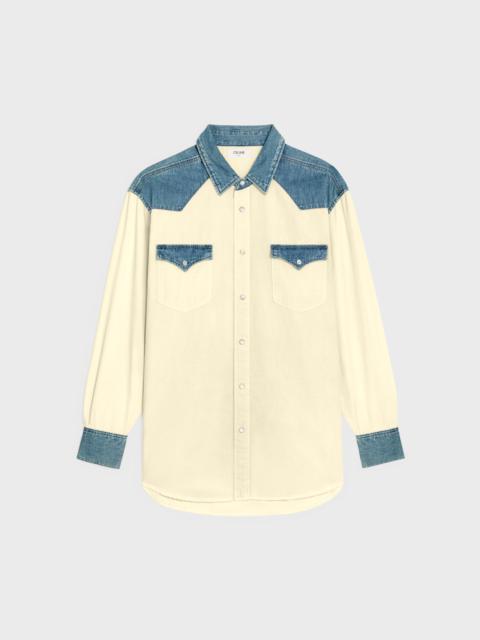 CELINE WESTERN SHIRT IN UNION OCEAN WASH DENIM