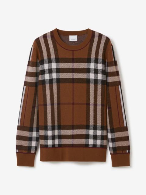 Check Merino Wool Jacquard Sweater