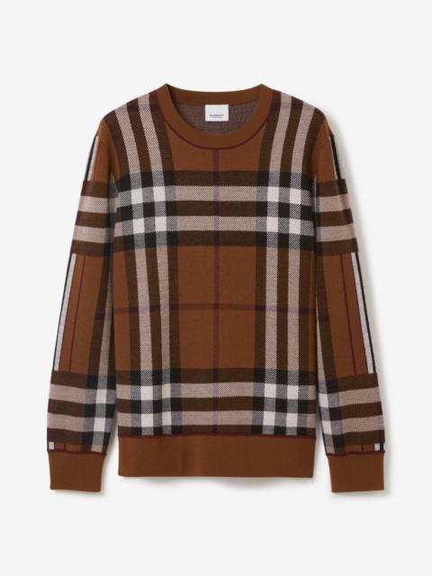 Burberry Check Merino Wool Jacquard Sweater
