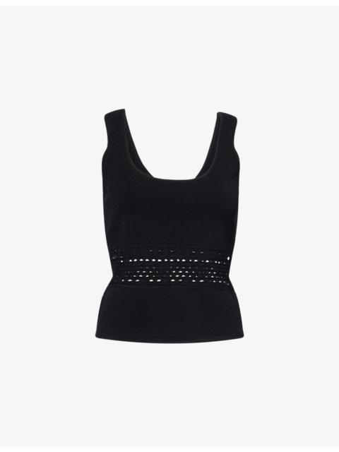 SIMKHAI Fitzgerald Open-Stich Knit Tank Top