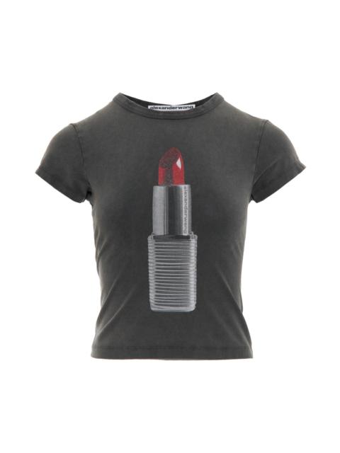 Alexander Wang Lipstick Graphic Baby Tee