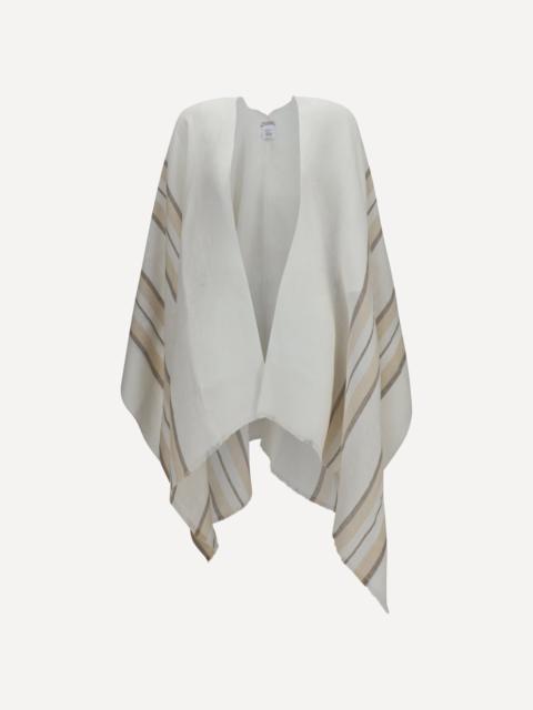 Brunello Cucinelli Open Poncho in linen, cashmere and silk blend