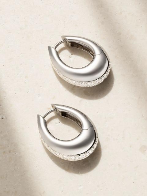 ANANYA Chakra Icon 18-karat white gold diamond hoop earrings Gold