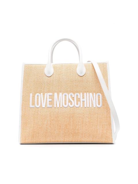 Moschino embroidered-logo detail tote bag