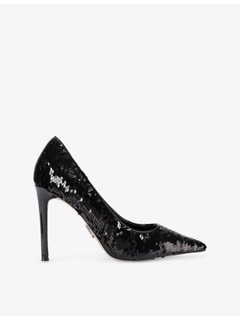 STEVE MADDEN Thrive Sequin Heeled Woven Courts