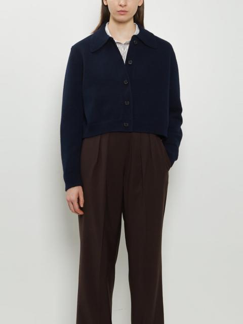 MARGARET HOWELL Merino Wool Cardigan Jacket — Navy