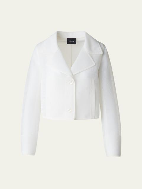 AKRIS Alice Double Layer Techno Grid Trench Jacket