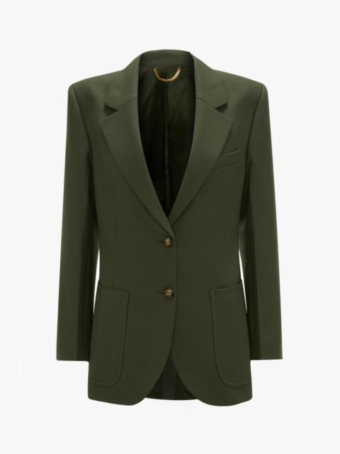 Victoria Beckham Patch Pocket Jacket In Oregano