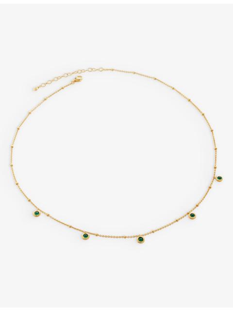 MONICA VINADER Mini green 18ct yellow gold-plated vermeil recycled sterling-silver and onyx choker necklace