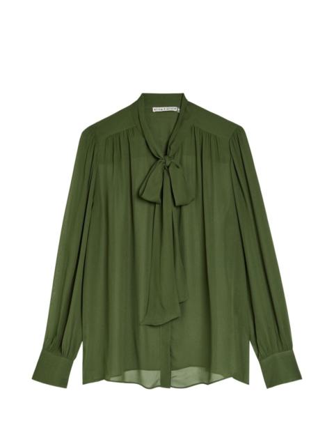 Alice + Olivia Thayer tie-neck long-sleeve top