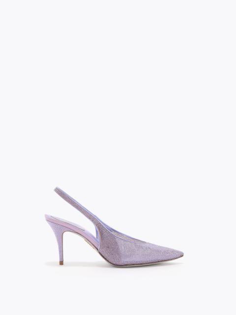 RENE CAOVILLA JINNY METALLIC VIOLET SLINGBACK 80