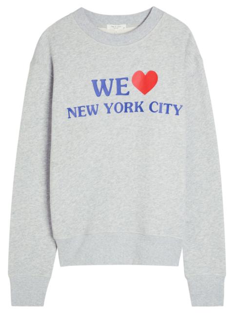 rag & bone Rag & Bone We Heart Nyc Printed Cotton-blend Sweatshirt