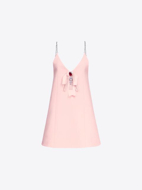 AREA CRYSTAL EMBELLISHED BOW MINI DRESS