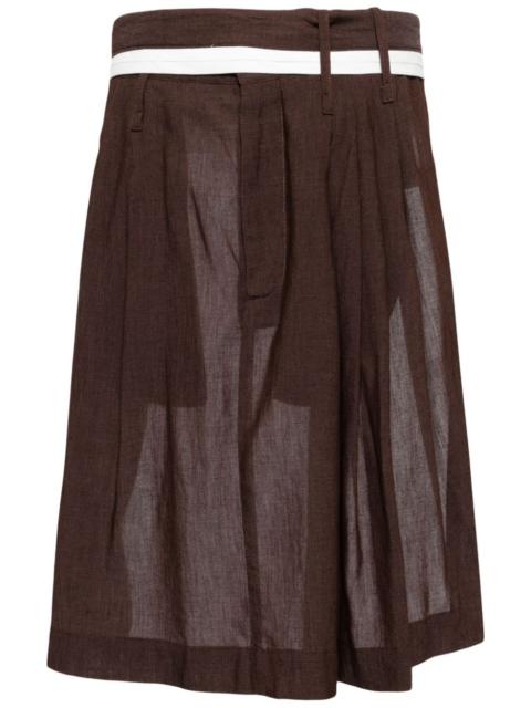 pleated belted skirt