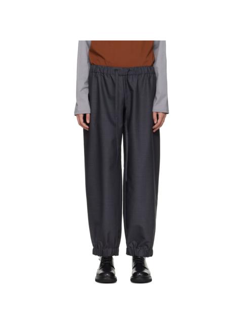 SERAPIS Gray Wool Draped Lounge Pants