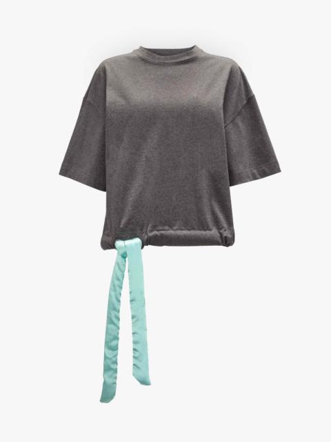 SATIN CROPPED T-SHIRT