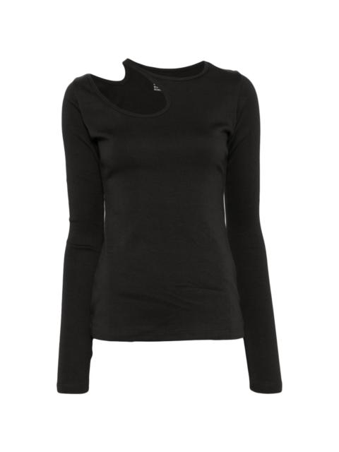 cut-out long-sleeve T-shirt