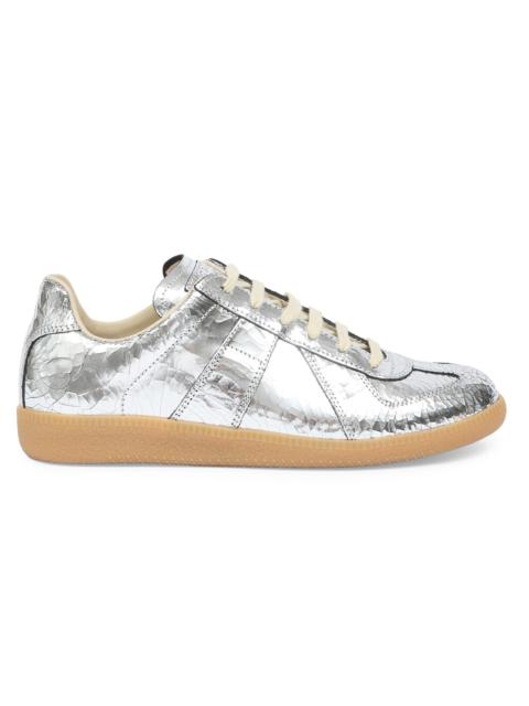 Maison Margiela Women's XO Replica Leather Low-Top Sneakers - Silver