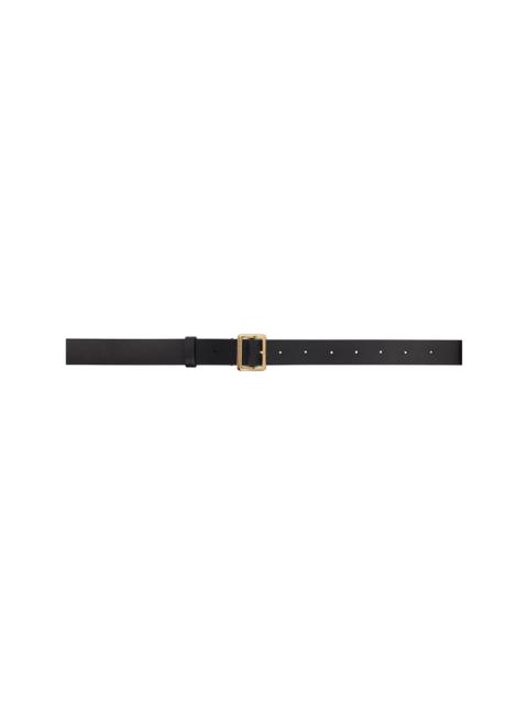 AURALEE Black Leather Square Buckle Belt