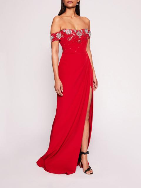 Marchesa DRAPED BODICE GOWN