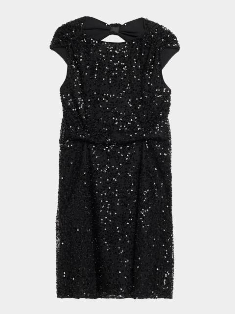 EMPORIO ARMANI Sequined Lace Knee-Length Dress