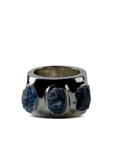 Parts of Four Sistema terrestrial surfaced tanzanites ring