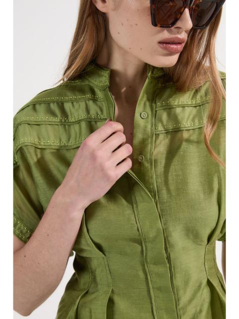 KAREN MILLEN Archive Collection - Layered Detail Button Woven Shirt
