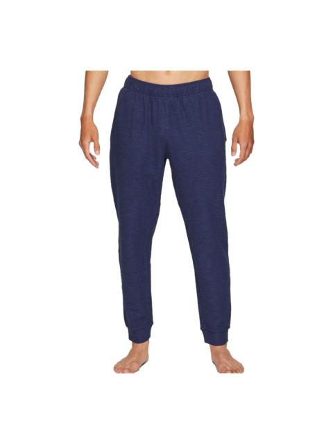 Men's Nike Yoga Dri-FIT Solid Color Quick Dry Lacing Casual Sports Pants/Trousers/Joggers Deep Navy 