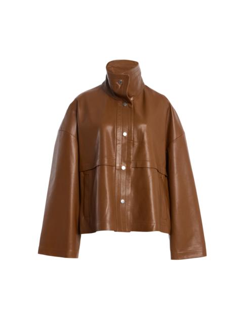 NOUR HAMMOUR Park Leather Jacket brown
