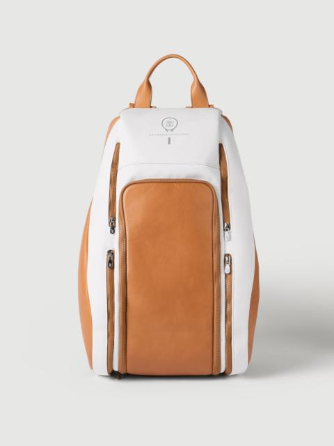 Brunello Cucinelli Leather and techno fabric padel backpack