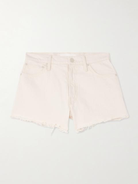MOTHER The Dodger Frayed Denim Shorts