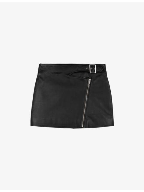 The Kooples Zip-Up Leather Mini Skirt