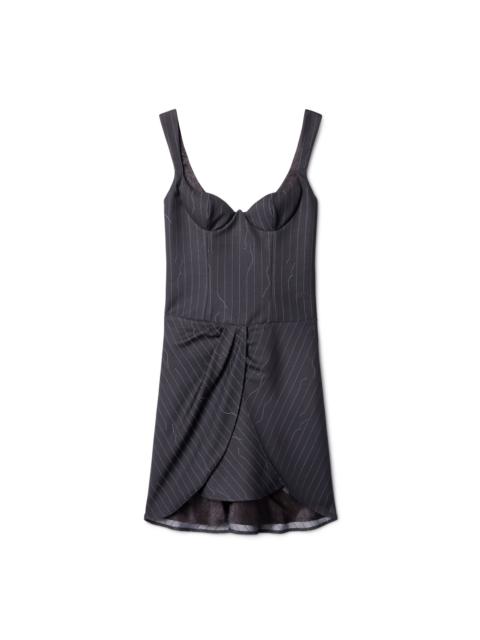 Off-White Pinstripe Twisted Dress