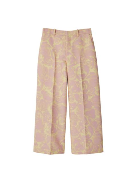 floral-print trousers
