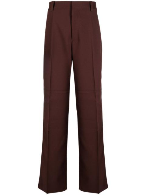 pressed-crease tailored trousers