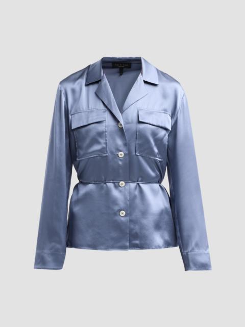 rag & bone Women's Sonny Silk Blouse - Faded Blue