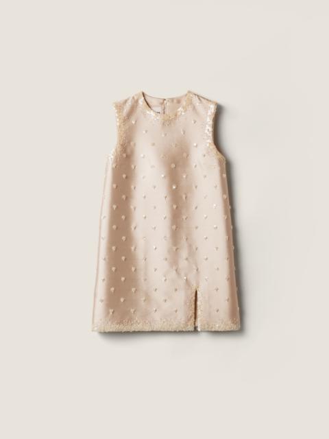 Miu Miu Embroidered silk and wool mini-dress