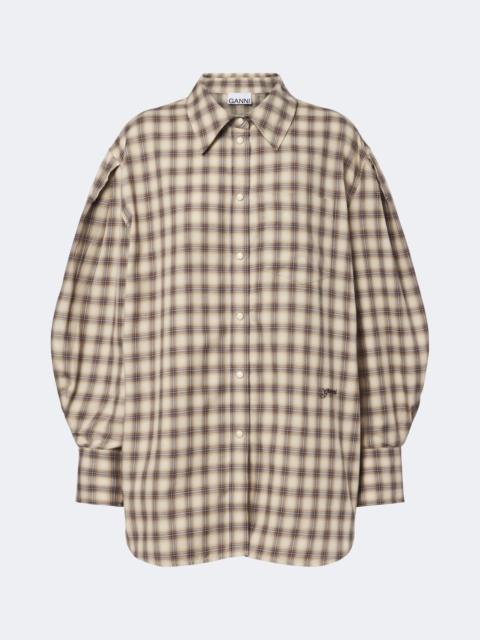 GANNI Checked cotton flannel shirt