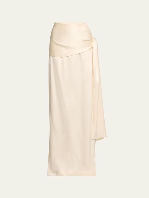 HEIRLOME Mila Draped Silk Maxi Skirt