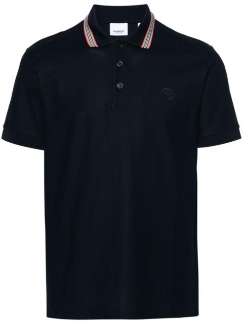 Icon stripe cotton polo shirt
