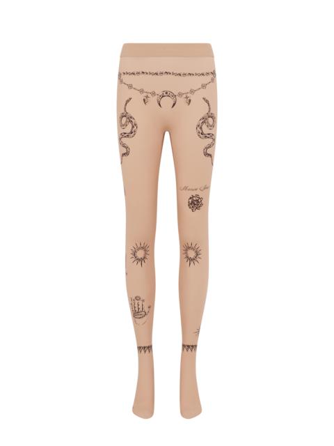 Marine Serre Tattoo Printed Jersey Leggings