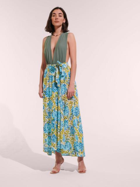 Poupette St Barth Long Skirt Bilitis - Blue Krysan