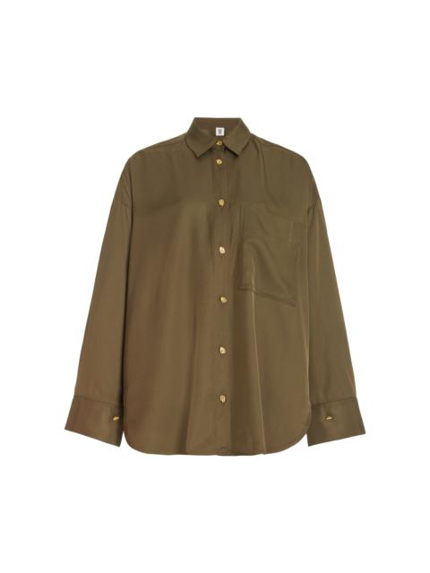 BY MALENE BIRGER Exclusive Oversized Satin Shirt green