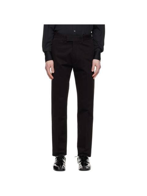 TOM FORD Black Brushed Cotton Drill Chino Trousers