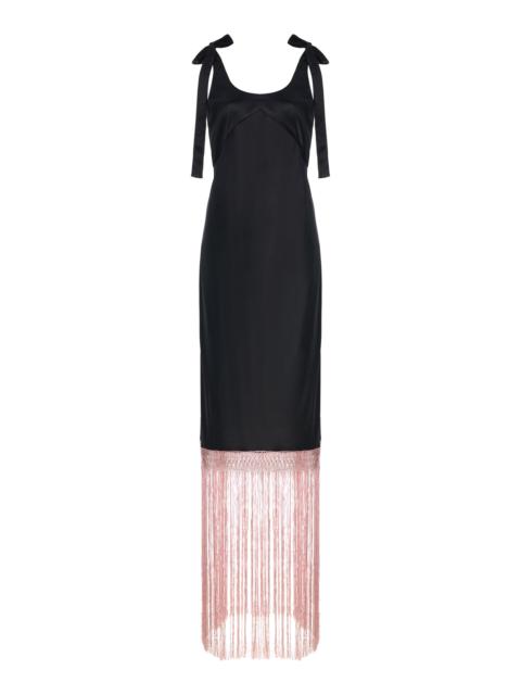 Alejandra Alonso Rojas Virginia Fringed Crepe Midi Dress