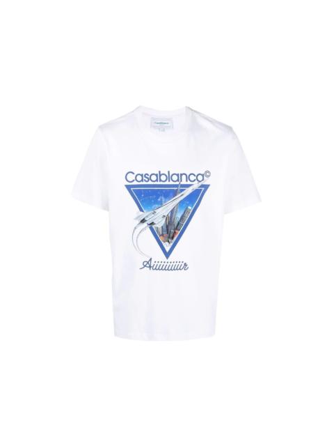 CASABLANCA Casablanca Aiiiiir Print Organic Cotton T-shirt White